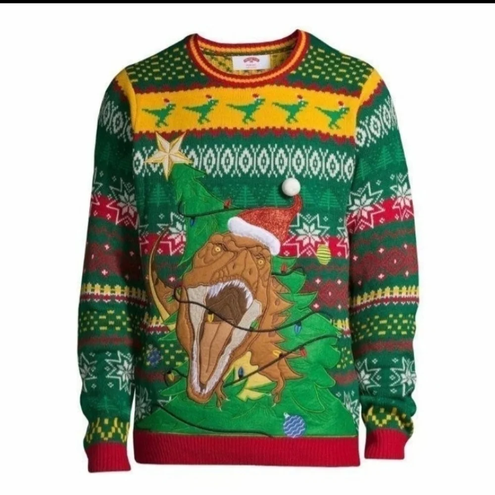 Ugly Christmas Sweater Trex - Picture 1 of 3